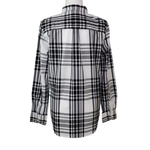 J. Crew Womens M Classic Fit Button Down Shirt Black White NEW - Picture 3 of 8